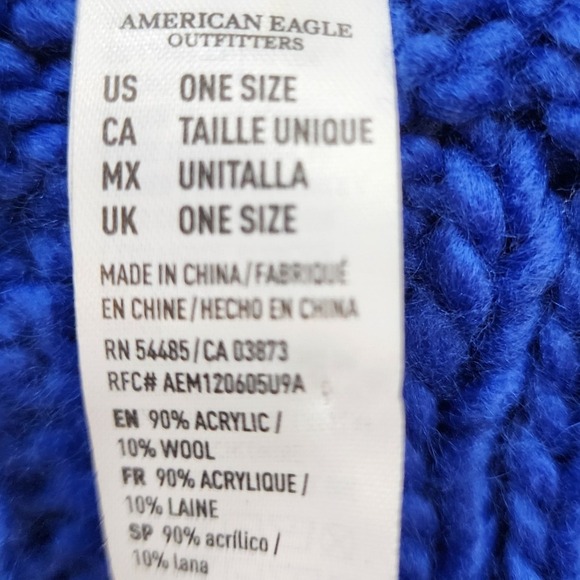 American Eagle Outfitters Coble Knit Infinity Scarf Royal Blue Wool Blend EUC - Picture 4 of 5